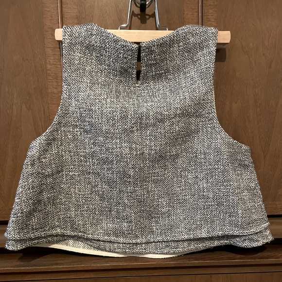 Rare Apiece Apart Tweed Double Layer Crop Tank Top - Picture 6 of 9